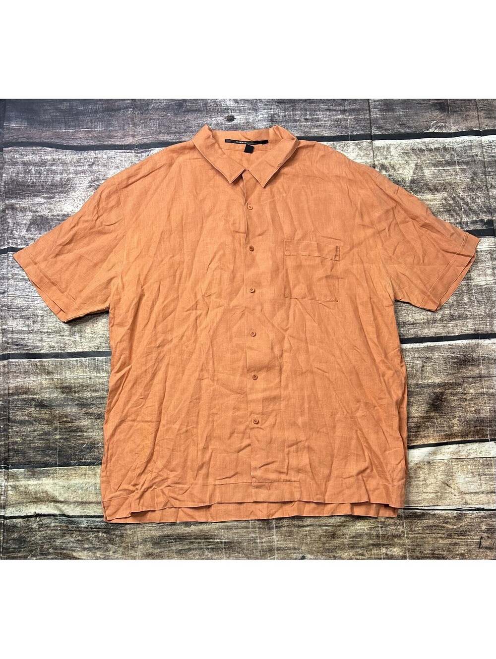 Isda & Co Shirt Mens 2XL Linen Short Sleeve Button Up Pocket Beach